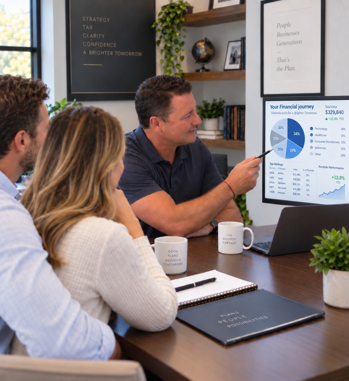 Daniel Lacarra, CPA meeting with clients